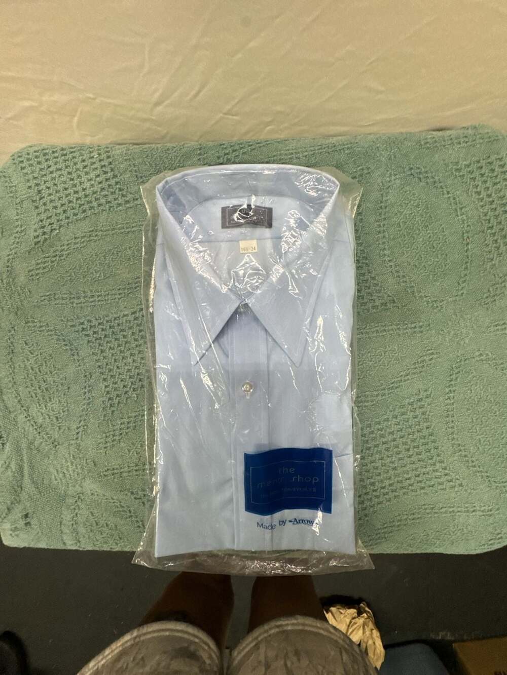 Vintage The Men's Shop The Bon-Ton/Everly's Long Sleeve Dress Shirt Blue Size 16